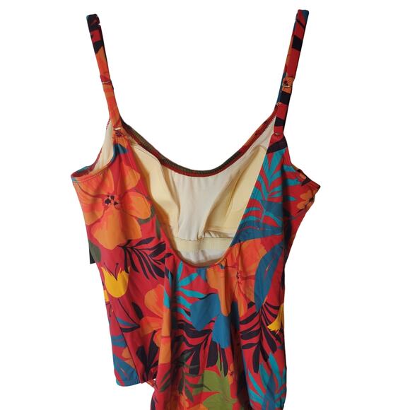 DreamSuit One Piece Tropical Hibiscus Swimsuit, NWT, Size 14 - Picture 4 of 5